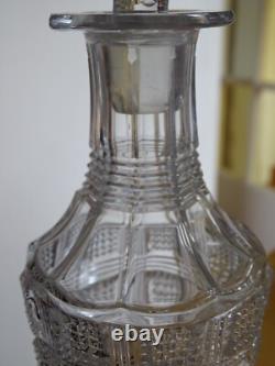 Saint Louis Charles X Ancienne Carafe Liqueur En Cristal Mouler Epoque 1830