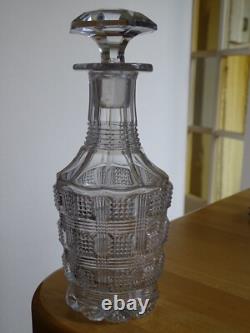 Saint Louis Charles X Ancienne Carafe Liqueur En Cristal Mouler Epoque 1830