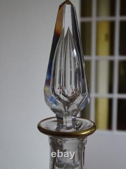 Saint Louis Cristal Ancienne Carafe A Liqueur Art Nouveau Modele Decor Givre Or