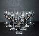 Série de 10 verres porto ancien cristal gravé roue guirlande laurier 1900 H11cm