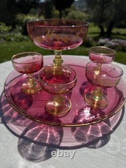 Service À Fruit En Cristal Et Ouraline Ancienne Antique Baccarat Fruit