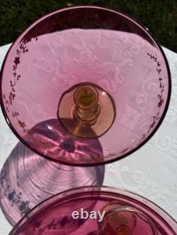 Service À Fruit En Cristal Et Ouraline Ancienne Antique Baccarat Fruit