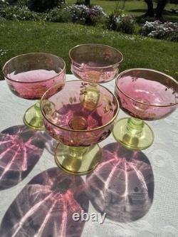 Service À Fruit En Cristal Et Ouraline Ancienne Antique Baccarat Fruit