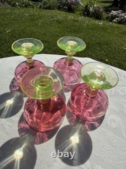 Service À Fruit En Cristal Et Ouraline Ancienne Antique Baccarat Fruit