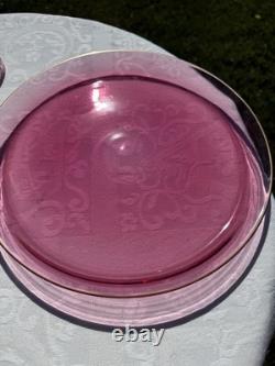 Service À Fruit En Cristal Et Ouraline Ancienne Antique Baccarat Fruit