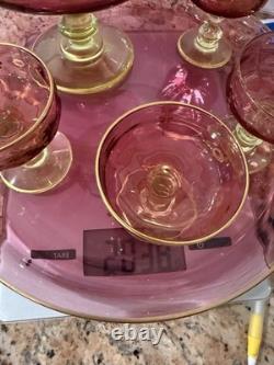 Service À Fruit En Cristal Et Ouraline Ancienne Antique Baccarat Fruit