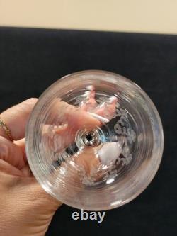 Service De 6 Anciens Verres A Eau + 6 Verres A Vin Gravés Baccarat XIXème