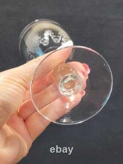 Service De 6 Anciens Verres A Eau + 6 Verres A Vin Gravés Baccarat XIXème