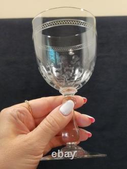 Service De 6 Anciens Verres A Eau + 6 Verres A Vin Gravés Baccarat XIXème