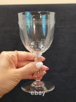 Service De 6 Anciens Verres A Eau + 6 Verres A Vin Gravés Baccarat XIXème