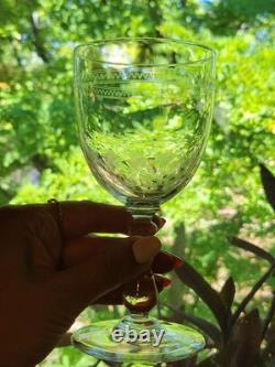 Service De 6 Anciens Verres A Eau + 6 Verres A Vin Gravés Baccarat XIXème