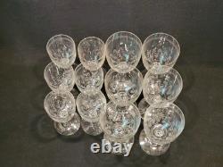 Service De 6 Anciens Verres A Eau + 6 Verres A Vin Gravés Baccarat XIXème