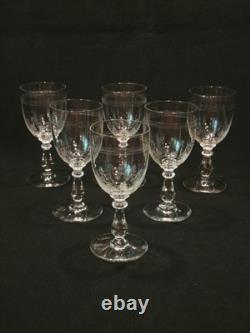 Service De 6 Anciens Verres A Vin Gravés Baccarat XIXème