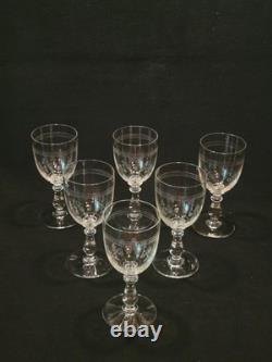 Service De 6 Anciens Verres A Vin Gravés Baccarat XIXème