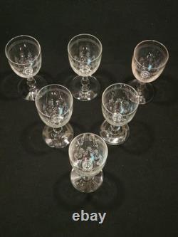 Service De 6 Anciens Verres A Vin Gravés Baccarat XIXème