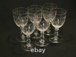 Service De 6 Anciens Verres A Vin Gravés Baccarat XIXème