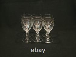Service De 6 Anciens Verres A Vin Gravés Baccarat XIXème