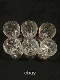 Service De 6 Anciens Verres A Vin Gravés Baccarat XIXème