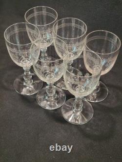 Service De 6 Anciens Verres A Vin Gravés Baccarat XIXème