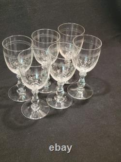 Service De 6 Anciens Verres A Vin Gravés Baccarat XIXème
