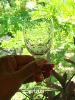 Service De 6 Anciens Verres A Vin Gravés Baccarat XIXème
