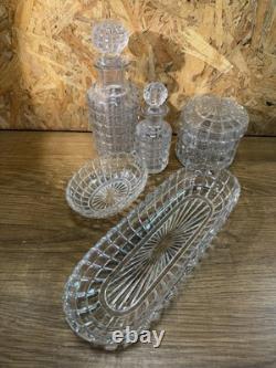 Service De Toilette Ancien, Art Déco, Cristal De Baccarat, 5 Pièces Era Bambou