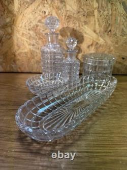 Service De Toilette Ancien, Art Déco, Cristal De Baccarat, 5 Pièces Era Bambou
