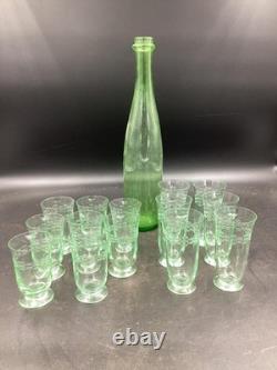 Service Verres anciens en Ouraline Cristallerie de Portieux Original