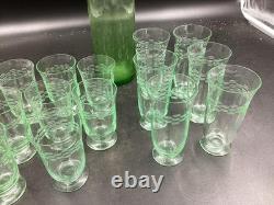 Service Verres anciens en Ouraline Cristallerie de Portieux Original