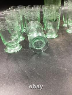 Service Verres anciens en Ouraline Cristallerie de Portieux Original