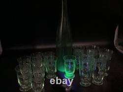 Service Verres anciens en Ouraline Cristallerie de Portieux Original