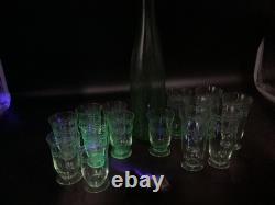 Service Verres anciens en Ouraline Cristallerie de Portieux Original