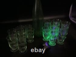 Service Verres anciens en Ouraline Cristallerie de Portieux Original