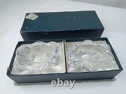 Service a caviar, sel ou poivre ancien en cristal de Daum France avec boîte Rare