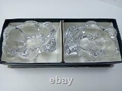 Service a caviar, sel ou poivre ancien en cristal de Daum France avec boîte Rare