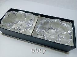 Service a caviar, sel ou poivre ancien en cristal de Daum France avec boîte Rare