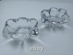 Service a caviar, sel ou poivre ancien en cristal de Daum France avec boîte Rare