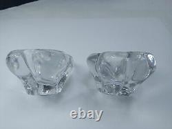Service a caviar, sel ou poivre ancien en cristal de Daum France avec boîte Rare