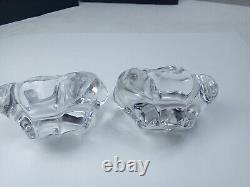 Service a caviar, sel ou poivre ancien en cristal de Daum France avec boîte Rare
