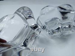 Service a caviar, sel ou poivre ancien en cristal de Daum France avec boîte Rare