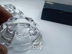 Service a caviar, sel ou poivre ancien en cristal de Daum France avec boîte Rare