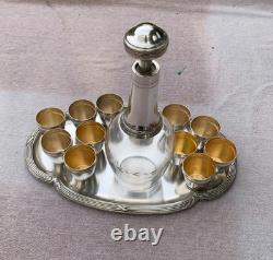 Service à digestif ancien en métal argenté