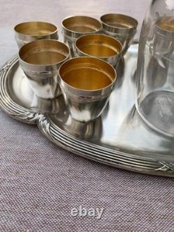 Service à digestif ancien en métal argenté