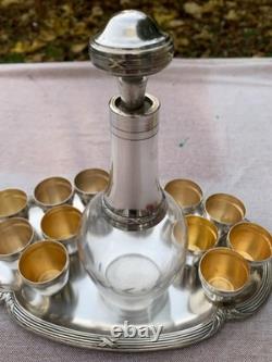 Service à digestif ancien en métal argenté