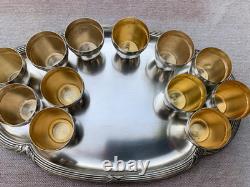 Service à digestif ancien en métal argenté