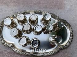 Service à digestif ancien en métal argenté