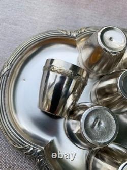 Service à digestif ancien en métal argenté