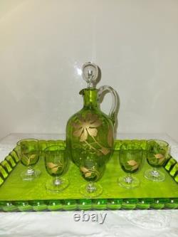 Service à liqueur/apéritif en cristal Baccarat, Doré, Ancienne