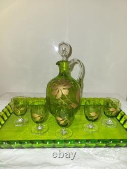 Service à liqueur/apéritif en cristal Baccarat, Doré, Ancienne