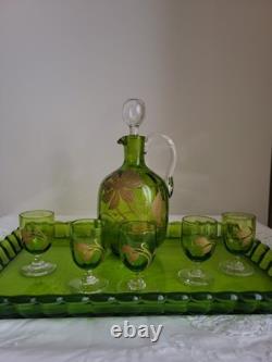 Service à liqueur/apéritif en cristal Baccarat, Doré, Ancienne